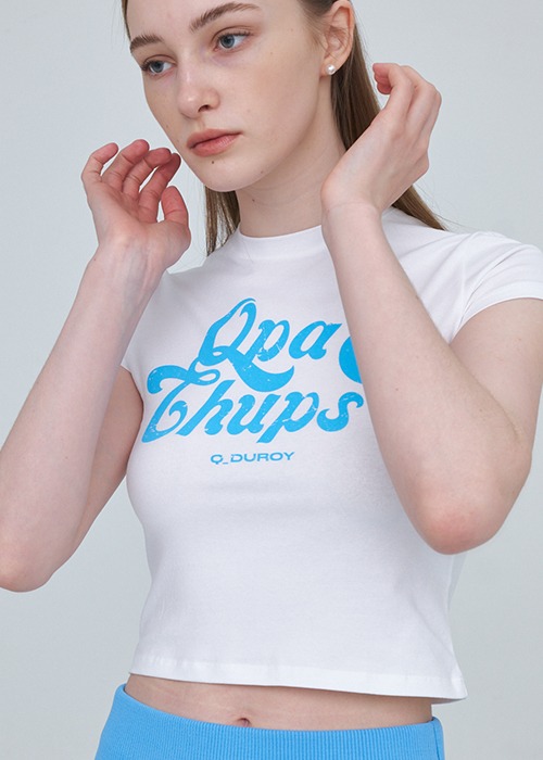Qpachups Cropped T-Shirt - Sky Blue
