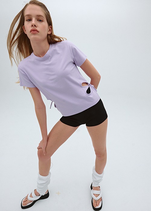 Mardi x QDRY Side Flower T-shirt - Lavender