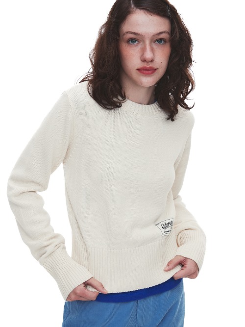 Qduroy Basic Knit Sweater - Whipping Craem