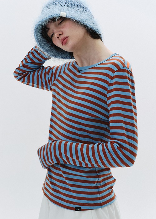 Stripe Long Sleeve T-shirt - Sky
